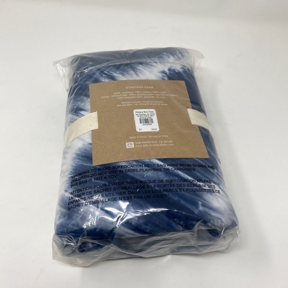 NWT POTTERY BARN TEEN TIE DYE BLUE STANDARD SHAM - Picture 3 of 4